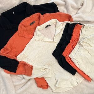 Women's 2 Piece Outfit Long Sleeve Drawstring Shorts Loungewear Set-THREE sets